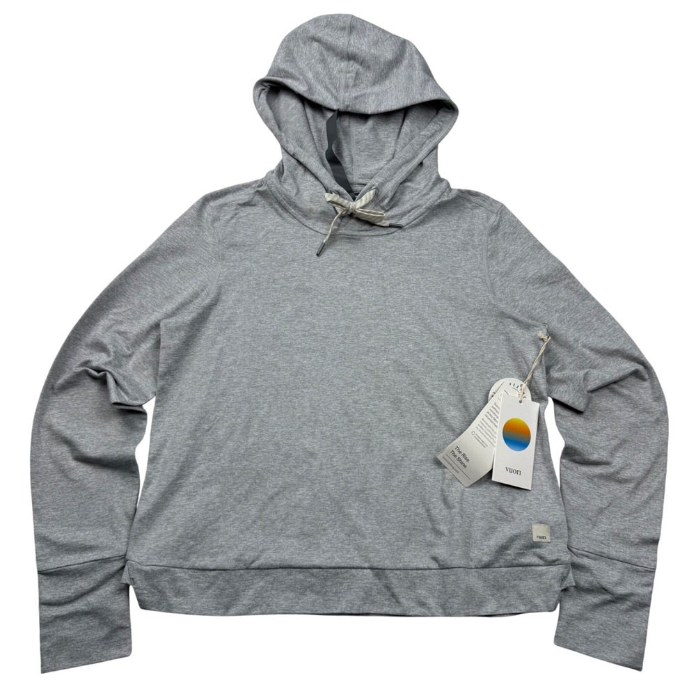Vuori Halo Essential Hoodie Pale Grey Heather DreamKnit XS VW226 Performance